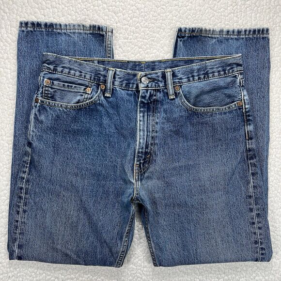 Levi’s 505 Denim Jeans Men’s 35x30 (Actual 35x29) Blue Regular Fit Straight - Picture 1 of 10